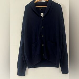 Jos. A. Bank Executive Collection Navy Blue Button-Up Collared Cardigan Sz. XXL